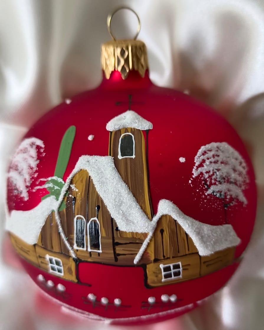 Sada vianočných gulí ČERVENÁ VÍSKA 6 ks 